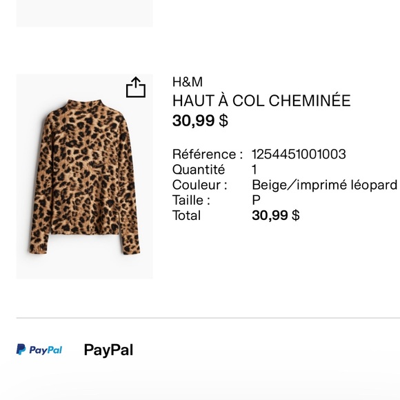 Leopard print H&M edition top NWOT - Picture 5 of 5